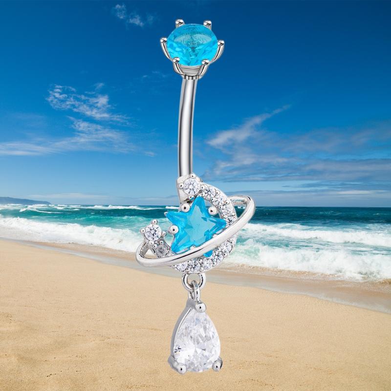 Body Jewelry Universe - Hete Kristallen Buikknopringen van RVS, Navel