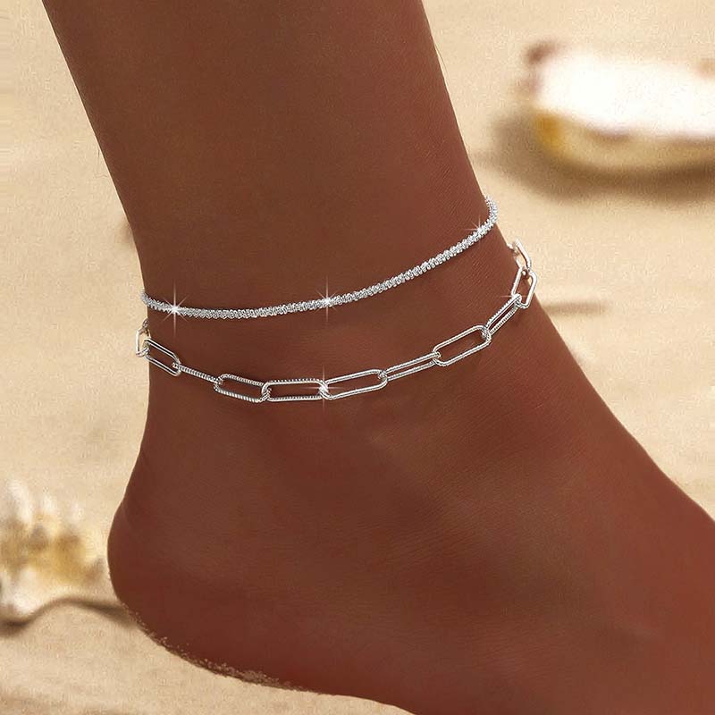 Zilveren Kleur Dubbellaags Gla - Body Jewelry Leg Chain recensie en prijs