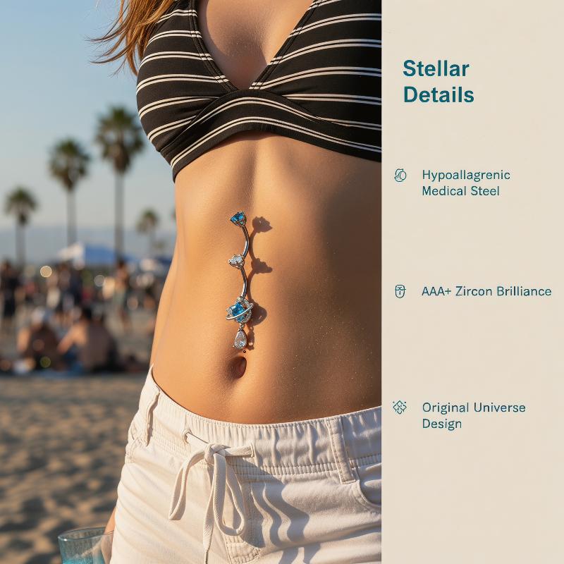 Glanzende zirkoon buikringen m - Body Jewelry Universe recensie en prijs
