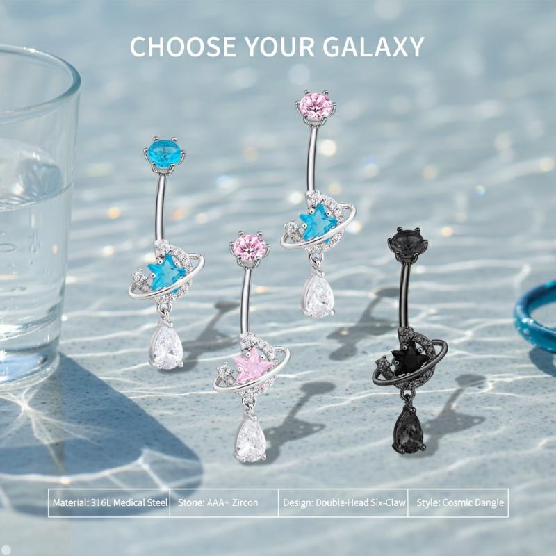 Glanzende zirkoon buikringen m - Body Jewelry Universe recensie en prijs