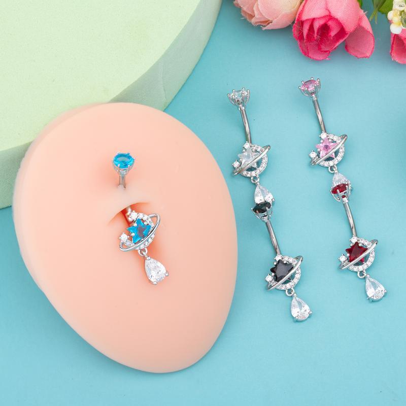 Glanzende zirkoon buikringen m - Body Jewelry Universe recensie en prijs