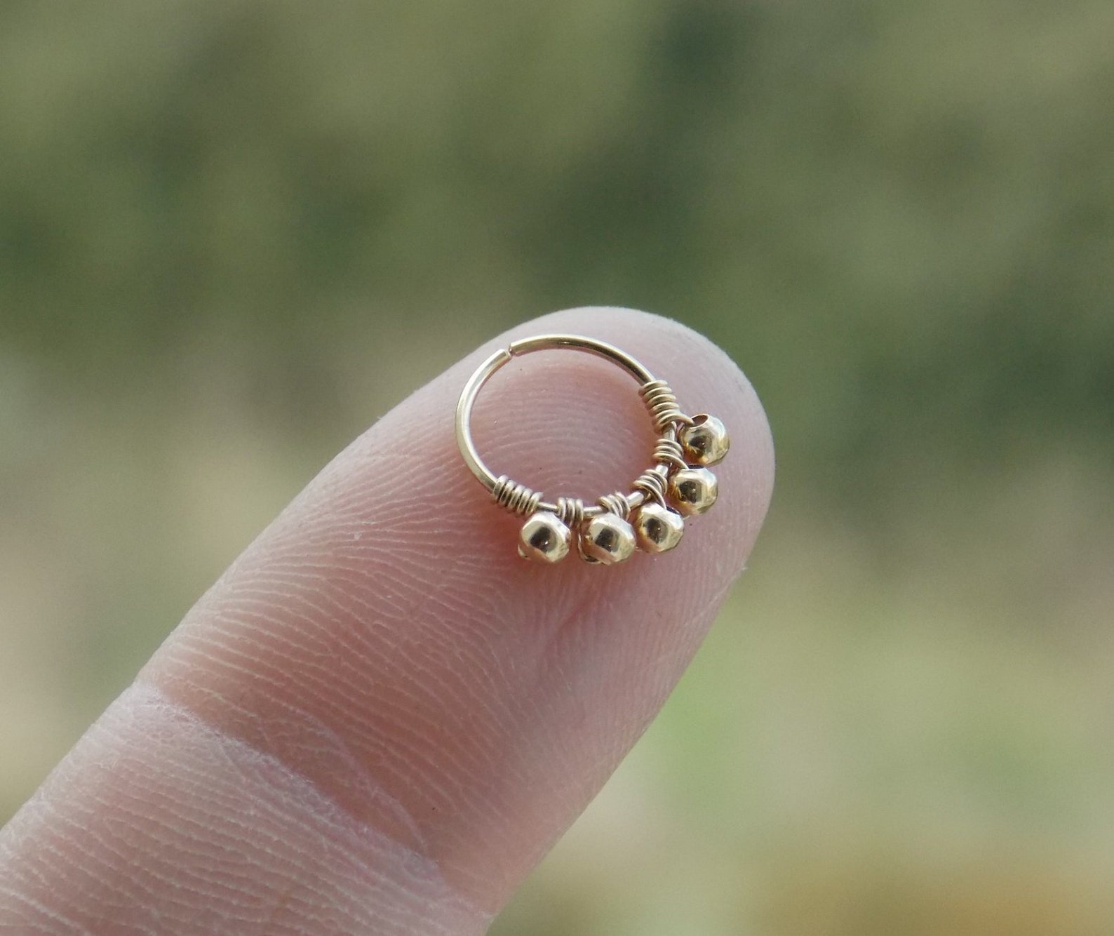 14K goud gevulde kralen neusri - Body Jewelry Hangers recensie en prijs