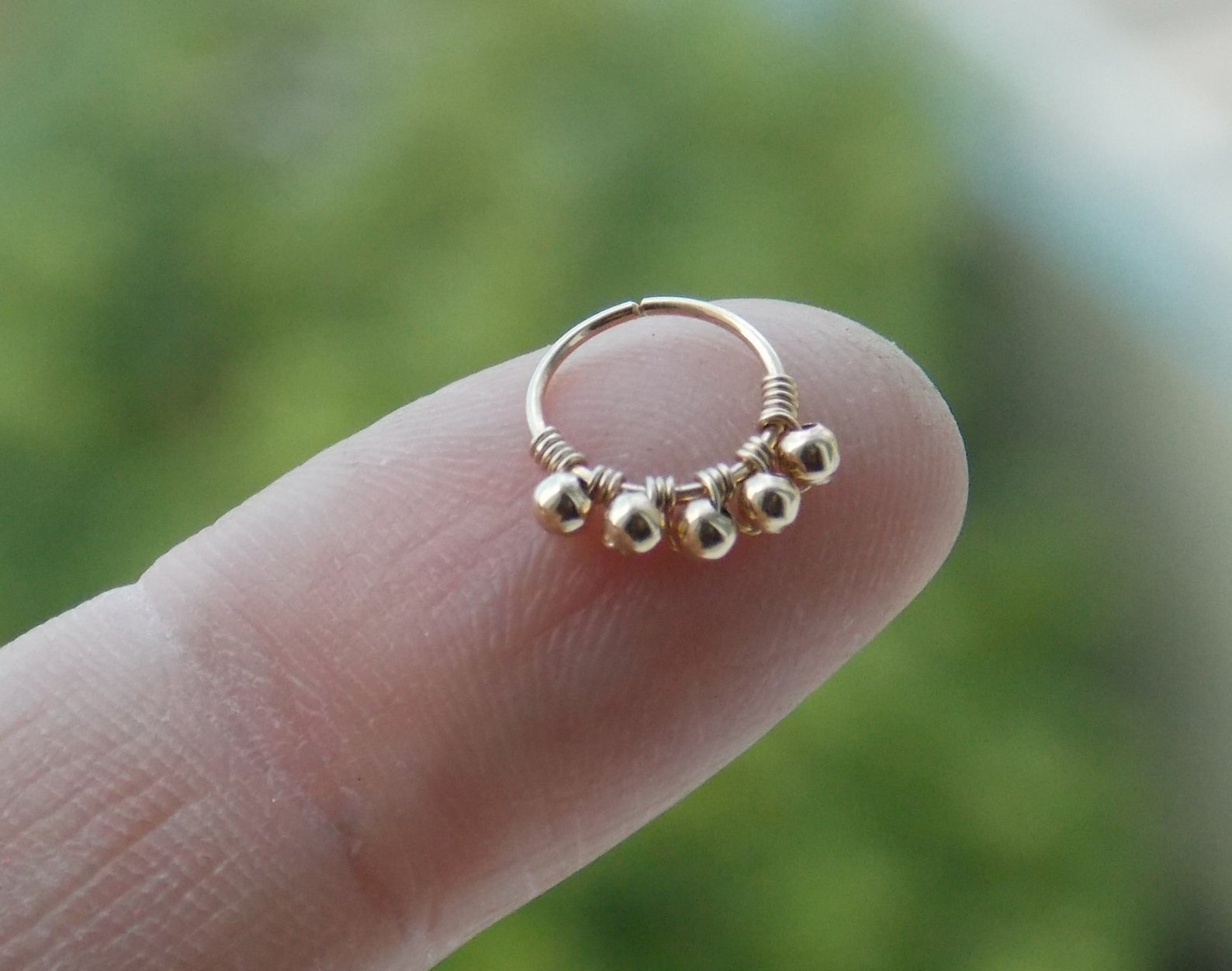14K goud gevulde kralen neusri - Body Jewelry Hangers recensie en prijs