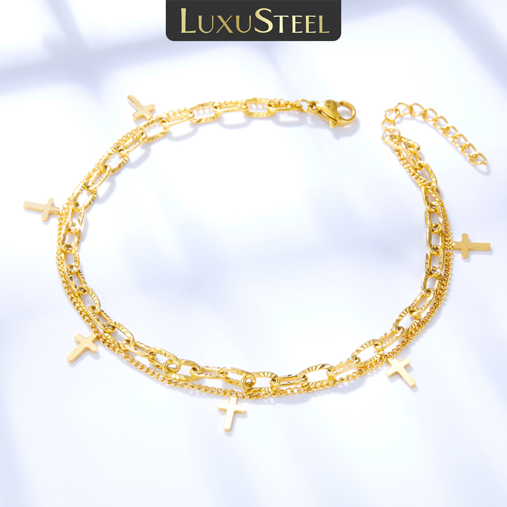 LUXUSTEEL Kruis Dubbele Voet K - Body Jewelry Leg Chain recensie en prijs