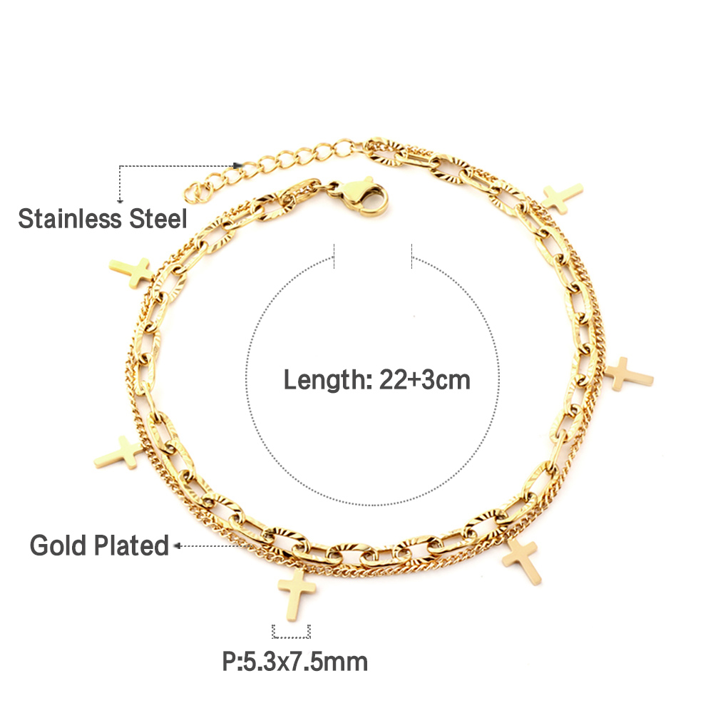 LUXUSTEEL Kruis Dubbele Voet K - Body Jewelry Leg Chain recensie en prijs