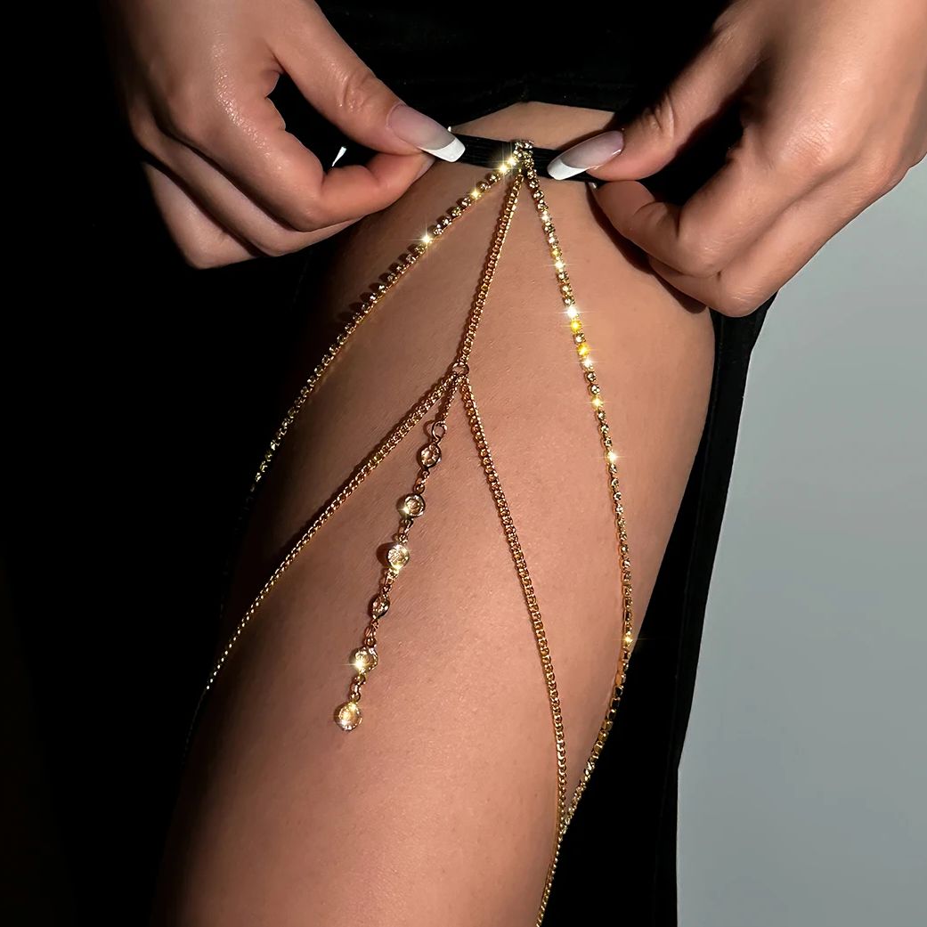 Sexy glanzende kristallen meer - Body Jewelry Leg Chain recensie en prijs