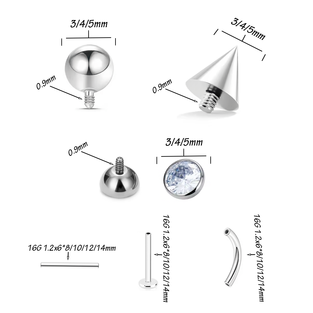 10/30/40pcs F136 Titanium Binn - Body Jewelry Universe recensie en prijs